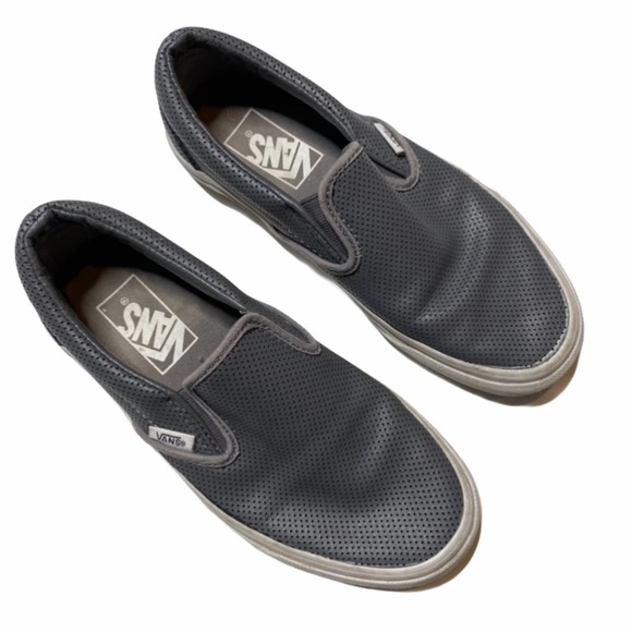 Vans Perforated Perf Leather Classic Slip Ons - Picture 1 of 6